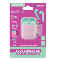 Bounce Buds Series True Wireless Earphones with Silicone Accessories - Green/Pink - BO-1119-GRPK