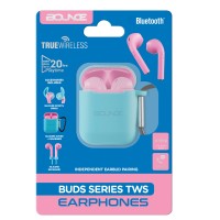 Bounce Buds Series True Wireless Earphones with Silicone Accessories - Pink/Blue - BO-1119-PKBL